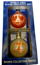 Tennessee Volunteers Football Basketball NCAA Glass Ball Ornament Set NEW