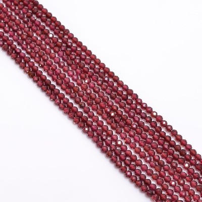 Natural Rhodolite Garnet Gemstone Round Micro Faceted Beads 2.5-3mm Strand 12.5''