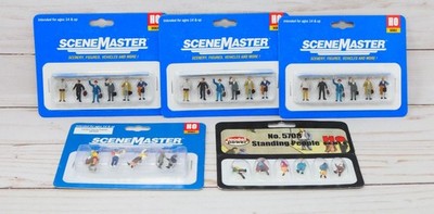 Lot of 5 Scene Master & Model Power Figures,949-6024, 949-6054, 5708, HO Scale