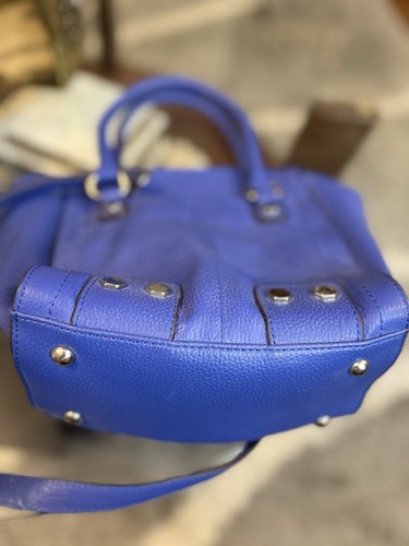 Tignanello ~ Leather Blue Satchel Shoulder Bag Crossbody - Picture 16 of 16
