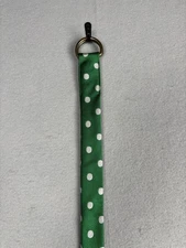 J.Crew Belt Womens Small Medium Green White Polka Dot 100% Silk Skinny Sash