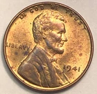 1941 Lincoln Wheat Cent AU Album Toned Color Original Toner Starter Collection