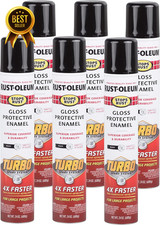 6 Pack Stops Rust Turbo Spray Paint 24oz Gloss Black Fast Coverage Aerosol