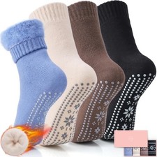 Thermal Slipper Socks, Thick Grip Hospital Plush Slipper Grip Multicolor-dc2