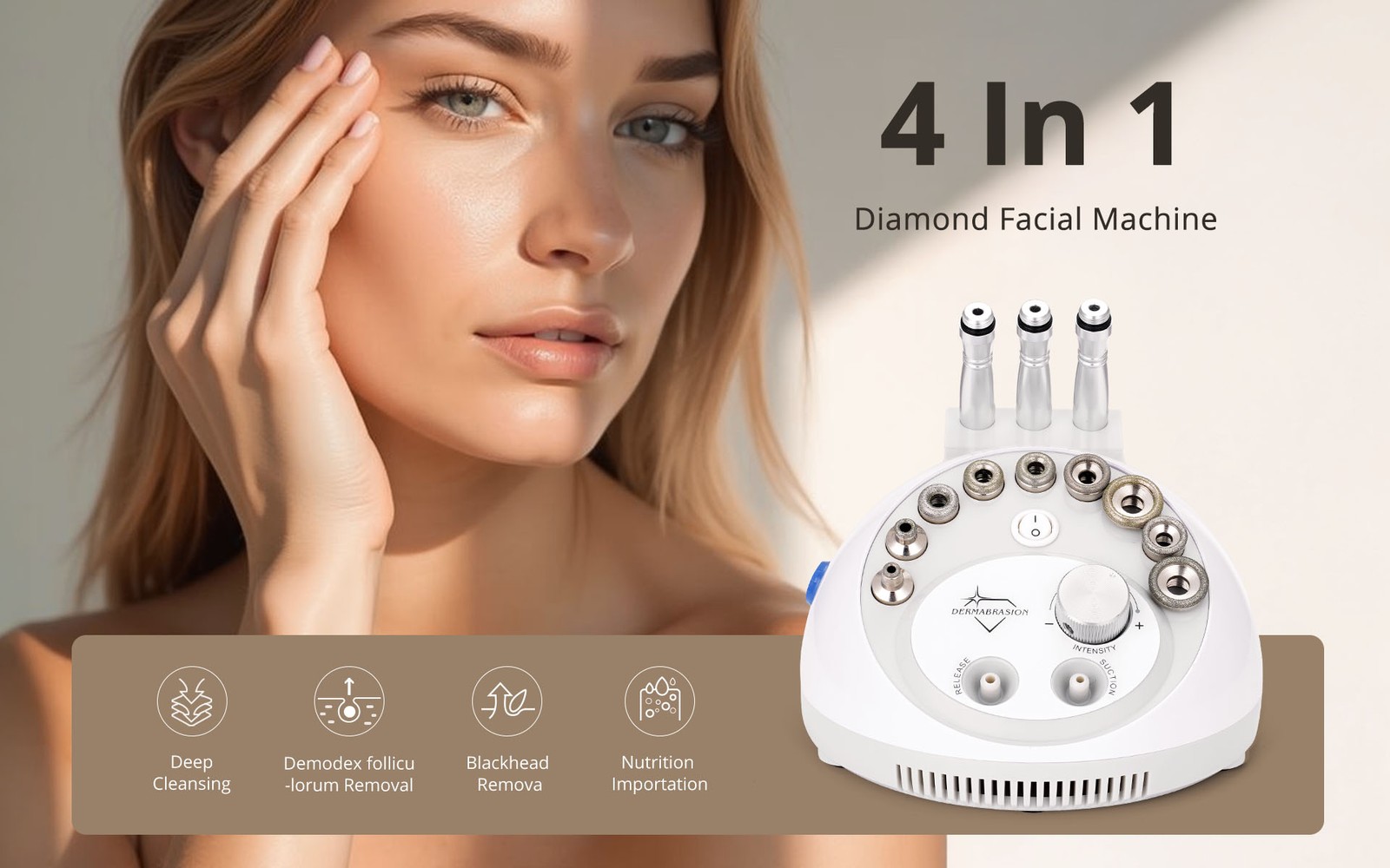 4IN1 Skin Care Diamond Vacuum Machine Dermabrasion Moisturize Rejuvenation USA