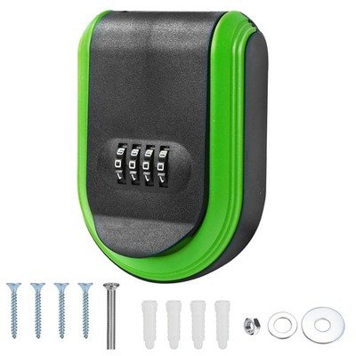 Wall Mount & Magnetic Key Lock Box with 4-Digit Combination Code - Green Heav...