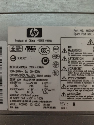 HP Netzteil 365W PC6015