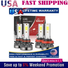 4x 9005+H11 LED Headlight Bulbs Combo 6000K White High Low Beam Kit Super KY