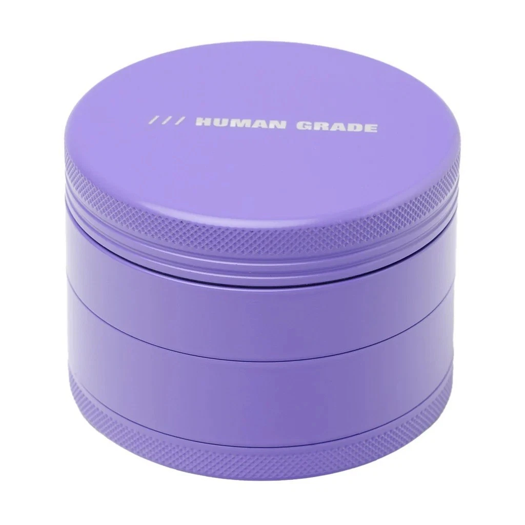 Human Grade 2.5" (63mm) Premium Aluminum Hand Grinder 4C Herb Spice Tobacco Purp