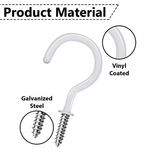 50 Pcs Ceiling Hooks for Hanging Plants - 2.9 inches Plant Hooks Heavy Duty, ... - Picture 9 of 9