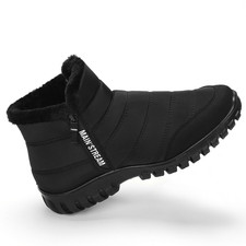 Waterproof Mens Snow Ankle Winter Warm Boots Shoes Ladies Fur Lined Non-slipShoe