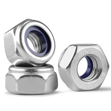 100Pcs M5-0.8 Lock Nuts, Nylon Insert Locknuts 304 Stainless Steel 18-8 SS A2.