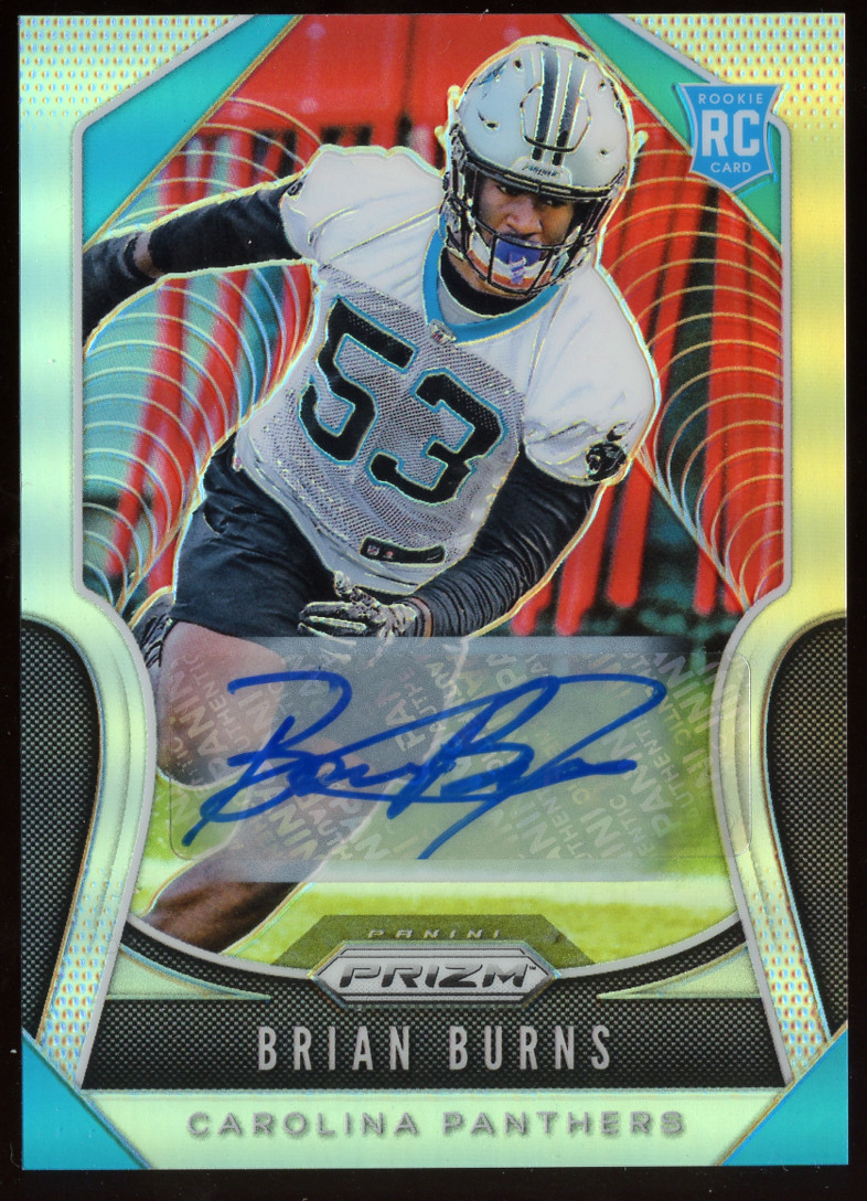 2019 Panini Prizm Silver Prizm Auto #318 Rookies Brian Burns RC