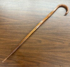 Antique 28 1/2" Hand Carved Twisted Wooden Crook / J Handle Walking Cane Stick