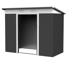 Metal Garden Shed Backyard Outdoor Garage Tool Storage with Dual Locking Doors
