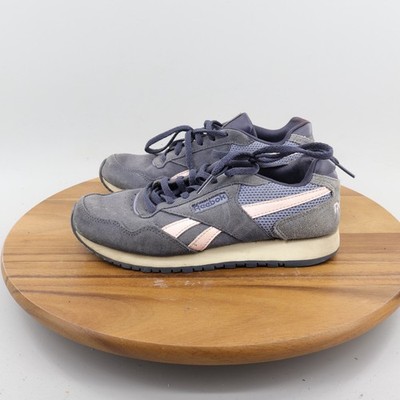 Reebok Classic Womens Harman Run Blue Suede Pink Sneakers Size 5.5 Lifestyle