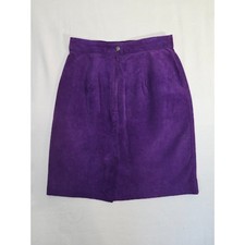 Vintage 90s G-III Global Identity Purple Suede Leather Pencil Skirt Womens 9/10