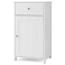 Bathroom Storage Cabinet, White Floor Cabinet with Doors Drawers.