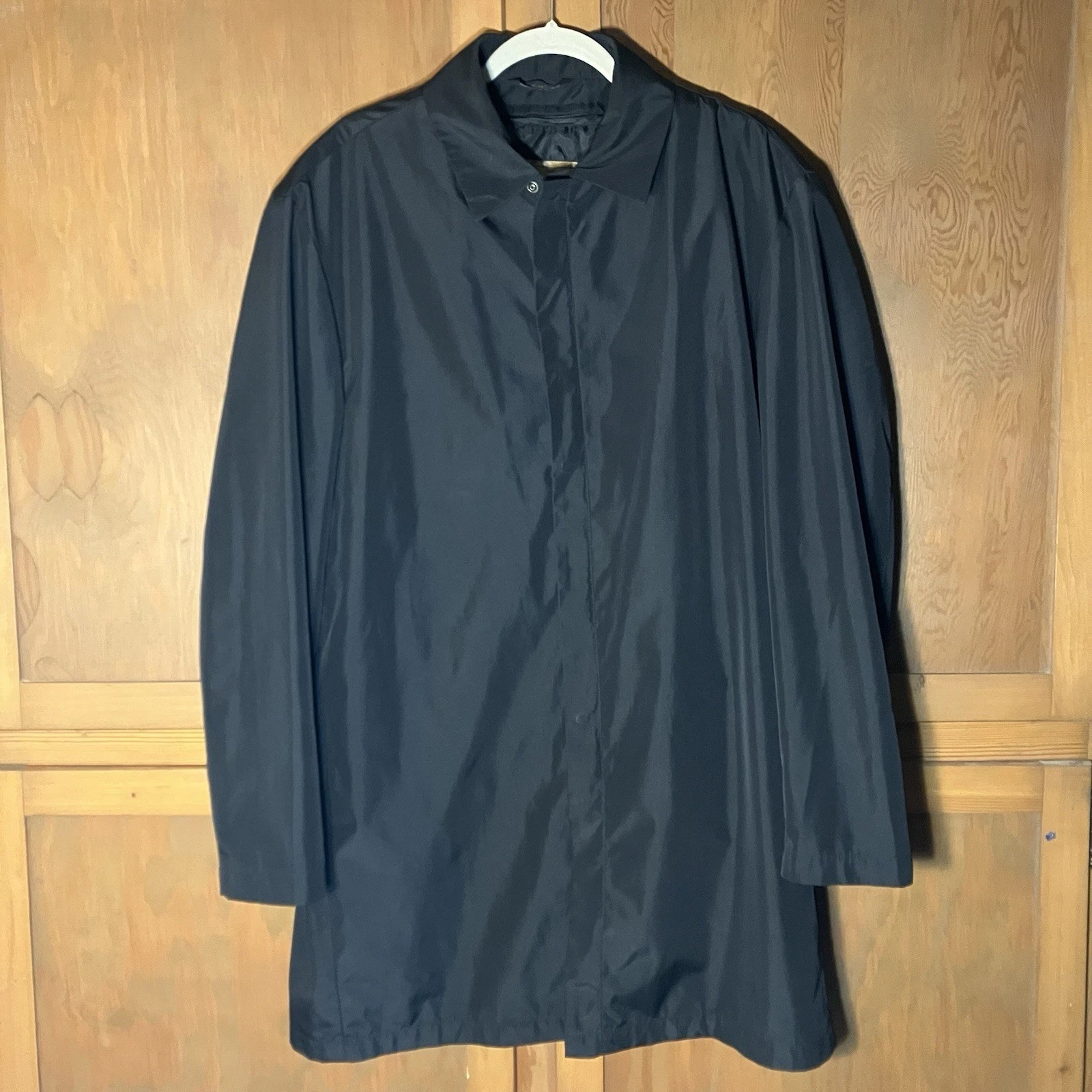 Luca Rossi Water Resistant Black Overcoat Quilt Liner 44L Large Men’s