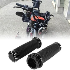 1" Black Motorcycle Handlebar Hand Grips For Harley Dyna Touring Sportster 1200C