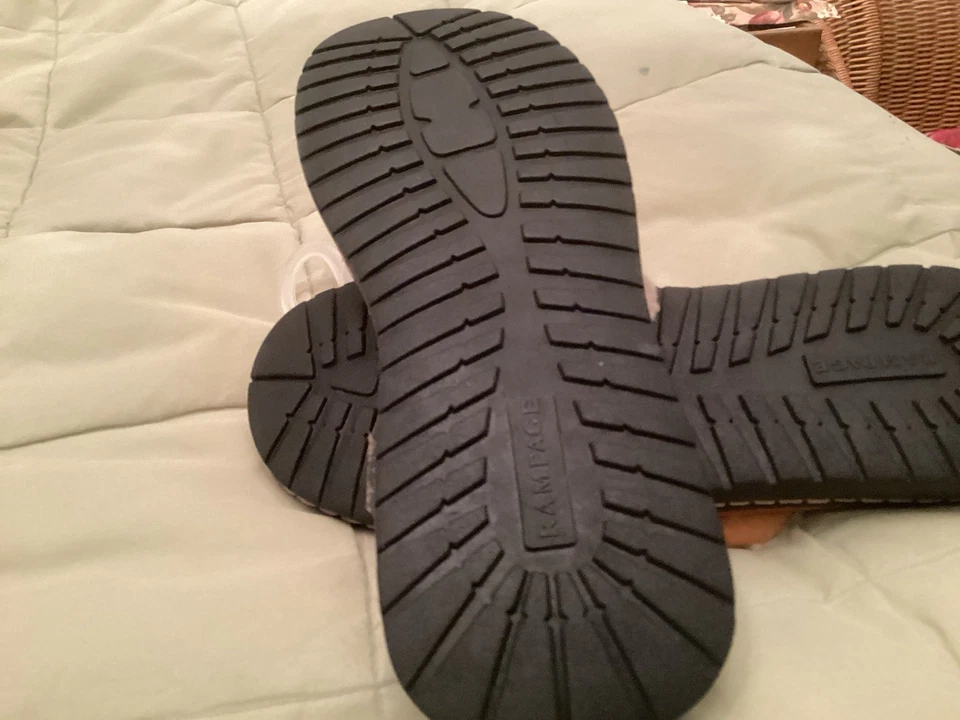 Sandalias chanclas Rampage FUZY para mujer talla 8 1/2 gamuza cuero imitación piel tostadas Foto 2 de 3