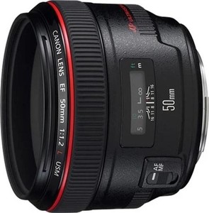 Canon EF 50mm f1.2L USM Black Photography Camera Lens