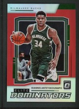 2021-22 GIANNIS ANTETOKOUNMPO 35/99 PANINI DONRUSS OPTIC RED ELITE DOMINATORS