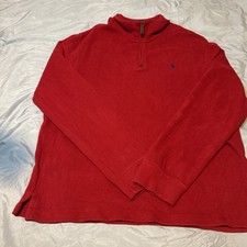 Polo Ralph Lauren Sweater Mens XL Cotton Knit Old Money 1/4 Zip Pony Adult