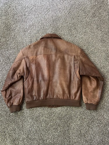 Vintage Adventure Bound Thinsulate Faded Brown Leather Jacket Mens M - Picture 9 of 11