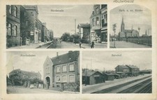 Ansichtskarte Holzwickede 1918 Bahnhof Nordstraße Kirche Schule  (Nr.817)