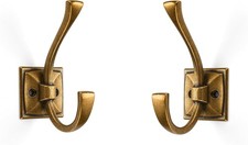 Large Wall Hooks 5 Pack Antique Brass Coat Hooks Hardware Towel Hooks for