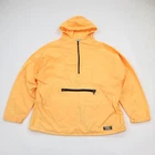 L.L. Bean Anorak Jacket Womens XL Yellow Half Zip Hooded Windbreaker Vtg 90s