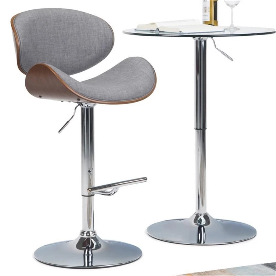 Simpli Home Marana Adjustable Bar Stool in Gray and Brown - Image 2 of 4