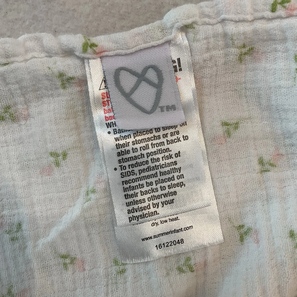 Детское одеяло Swaddle Me Summer с розовыми цветочными цветами муслиновым хлопком - Изображение 2 из 4