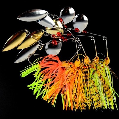 4PCS Spinnerbait Fishing Lures 14.5g Trolling Saltwater Baits Swim Artificial