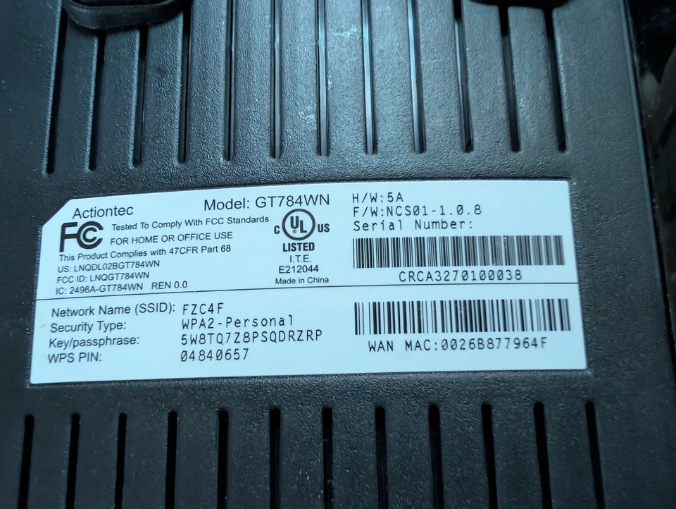 Wireless DSL Modem and Router ACTIONTEC GT784WN - Image 4 of 4