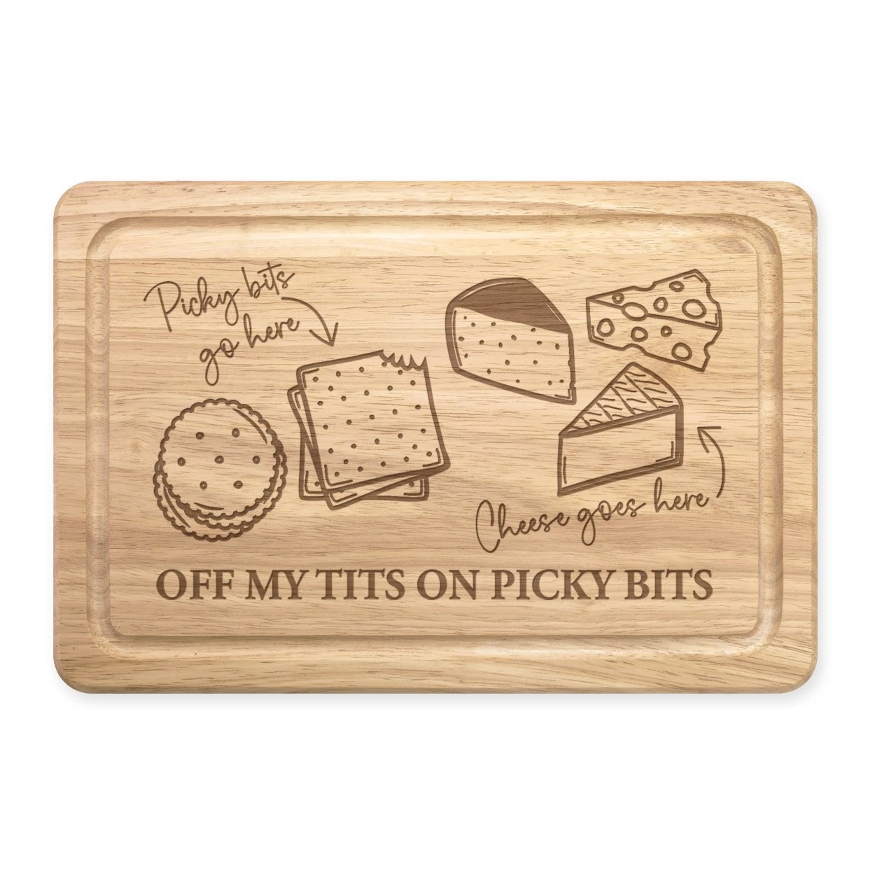 Personalised Off My T ts On Picky Bits Cheese Board Rectangular Wooden Chopping