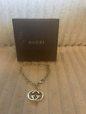 Vintage Gucci Interlocking GG Sterling Silver Britt Bracelet