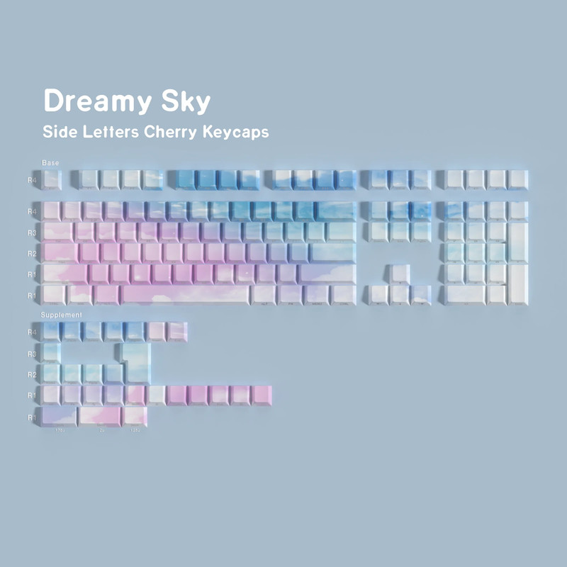 JCM Peony PBT Keycap Set Cherry Profile Backlit 131 Keys Mechanical Keyboard