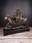 Feng Shui Decorative Resin Running Horses Showpiece Statue for Home Decor