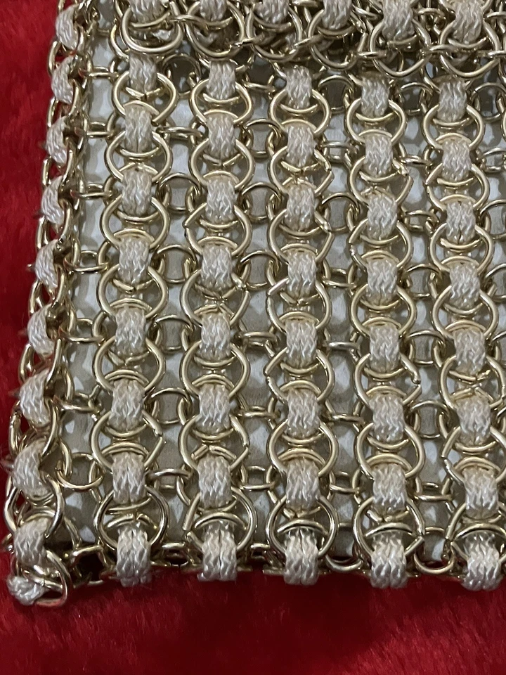 Bolso monedero Walborg Paco Rabanne años 60 plata metal malla cadena correo eslabón Foto 2 de 4