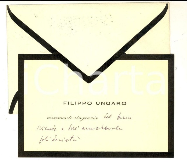 1958 Roma Biglietto Avv Filippo Ungaro Ringraziamento Lutto Autografo Ebay