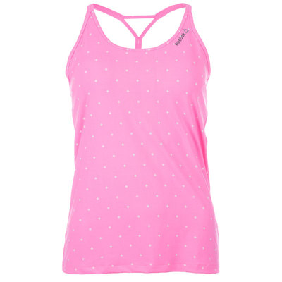 Neu Reebok Yoga plus langes BH Weste Top, rosa Damen Damen Fitnessstudio Training Fitness