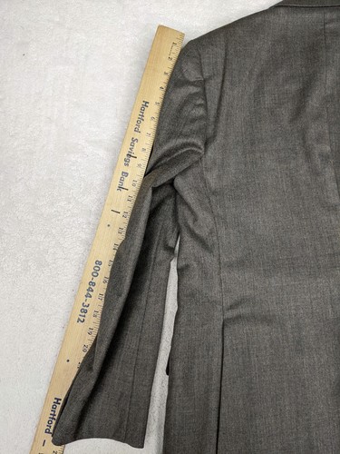 Oscar De La Renta Siete Mens Size 40R Gray Beige Weave 100% Wool Blazer Jacket - 第 16/18 張圖片