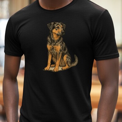 Mens Catahoula Shepherd Motif Cotton T-Shirt Size XS to 5XL