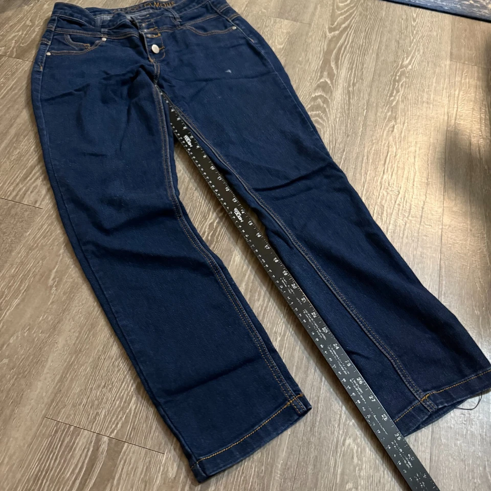 Almost Famous Women's Size 12 Blue Dark Wash Button Fly Denim Jeans - Image 4 of 4