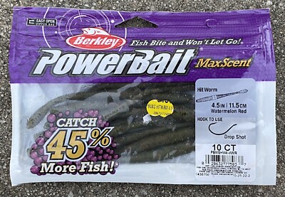 Berkley Powerbait Max Scent Hit Worm Straight Tail Worm 10pk