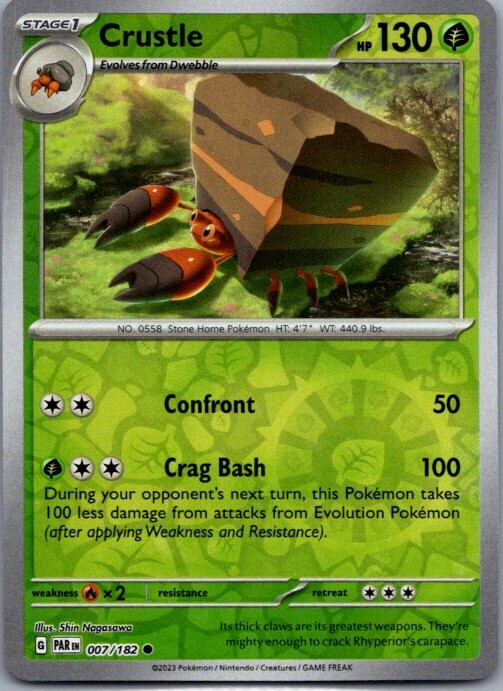 Crustle 007/182 Reverse Holo Pokemon Card TCG Cards Collecting 