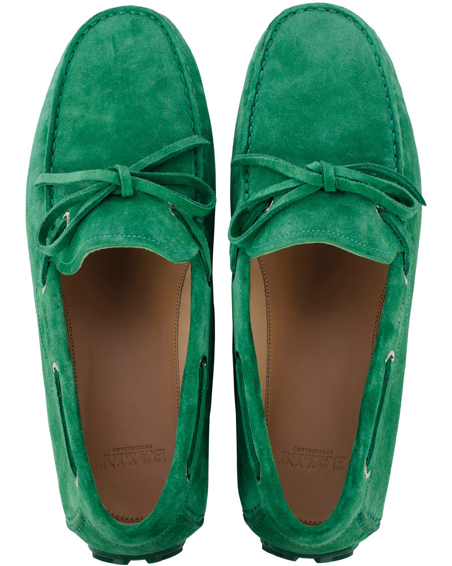 靴 BALLY Green suede loafers 24cm Johnny Famous Bally Style Park West Men's Green Leather and