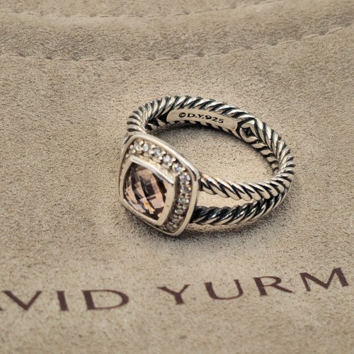 David Yurman Petite Albion Ring With Morganite and Diamonds Size 9 - 第 3/5 張圖片